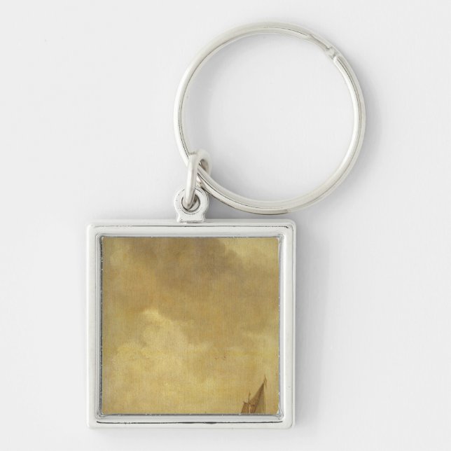 A River Scene, with Fishermen Laying a Net, 1638 Keychain (Front)