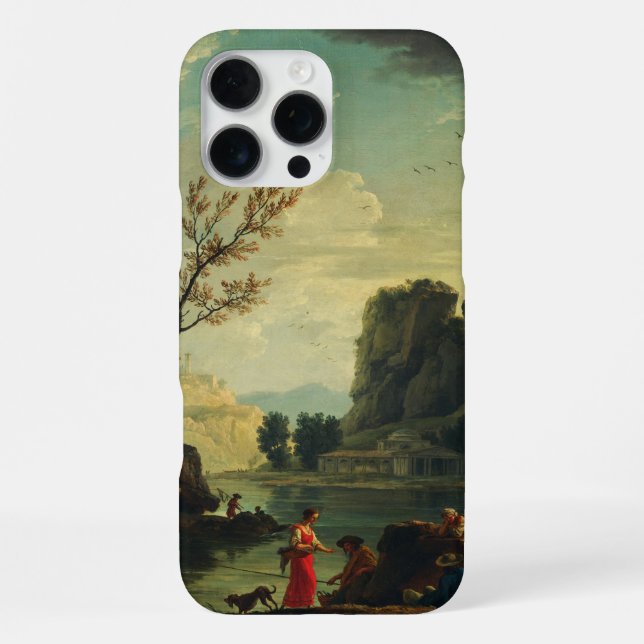 A River with Fishermen by Joseph Vernet  iPhone Case (Back)