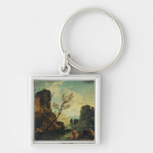 A River with Fishermen by Joseph Vernet Keychain