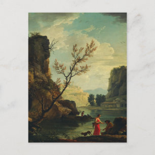 A River with Fishermen by Joseph Vernet Postcard