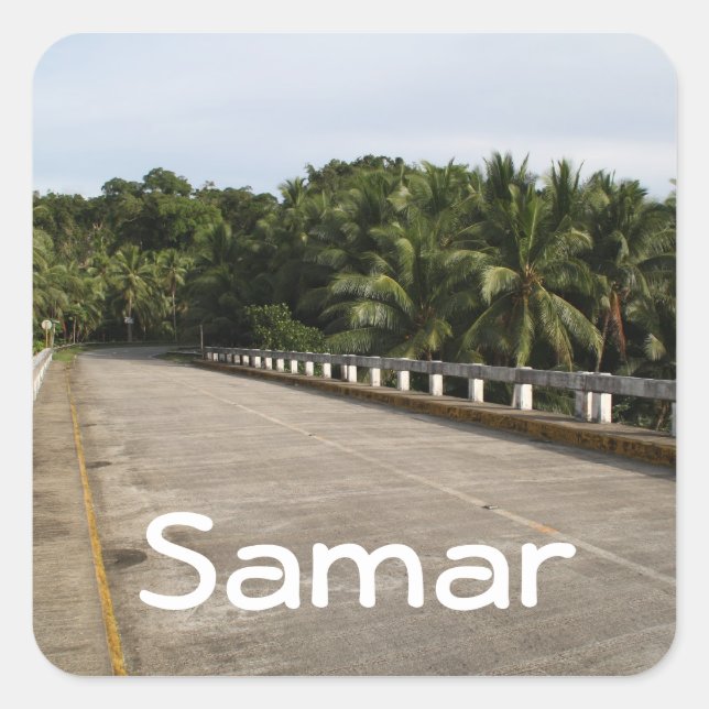 A road on Samar Square Sticker (Front)