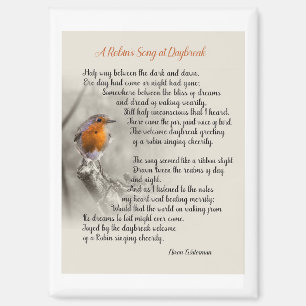 A Robin’s Song at Daybreak - Poem of N. Waterman Magnet