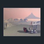 A Robot and His Dog 2 Postcard<br><div class="desc">A toy robot and his mechanical dog visit a martian outpost</div>