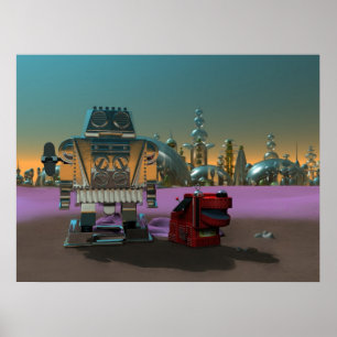 A Robot and His Dog Print