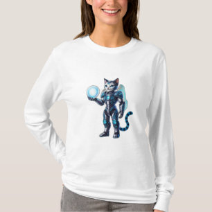 A robot cat with futuristic armour, T-Shirt