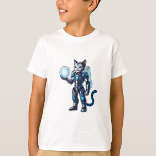 A robot cat with futuristic armour, T-Shirt