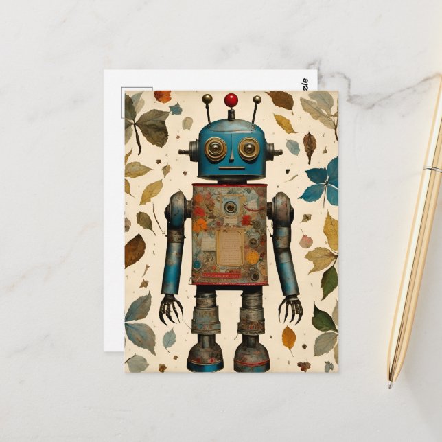 A Robot Collage Postcard (Front/Back In Situ)