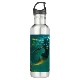 A Robot Mermaid,in the Bottom of the Sea 710 Ml Water Bottle