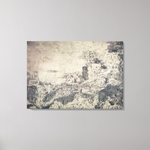 A Rocky Landscape (engraving) Canvas Print