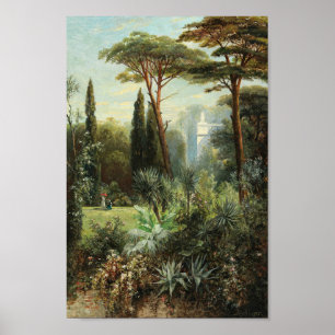 A Romantic Castle Park   Franz Xaver Birkinger Poster