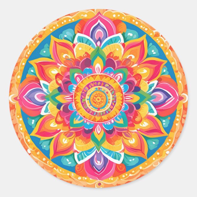 A romantic mandala classic round sticker (Front)