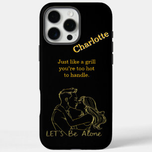A romantic moment captured on a custom iPhone 16 pro max case