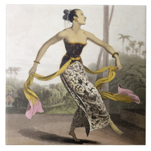 A Ronggeng or Dancing Girl, plate 21 from Vol. I o Tile
