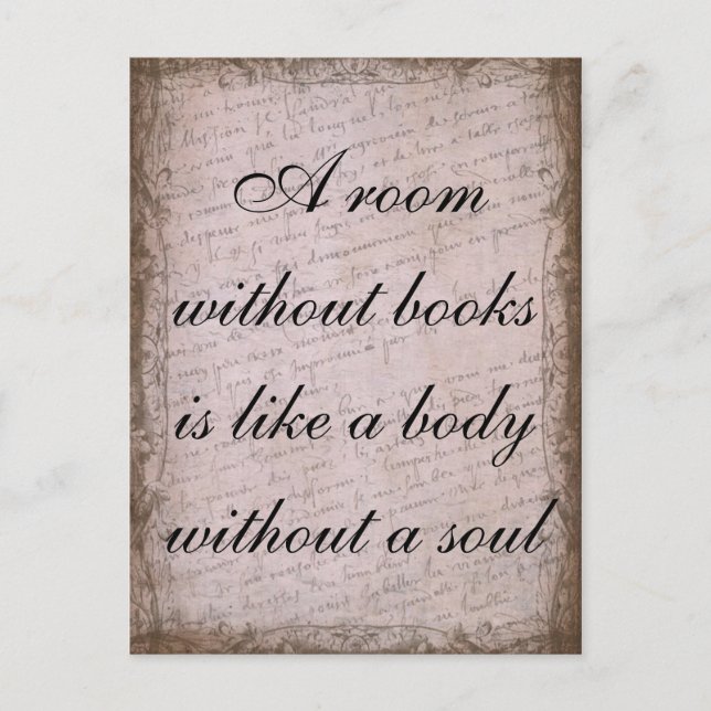 A room without books is like a body without a soul postcard (Front)