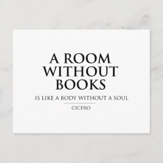 A Room without Books is Like a Body without a Soul Postcard