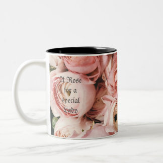 A rose for a special lady Two-Tone coffee mug