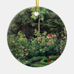 A Rose Garden by Camille Pissarro, Ceramic Ornament