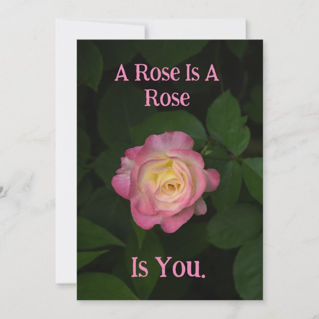 A Rose Is Rose Is YOU! Holiday Card (Front)