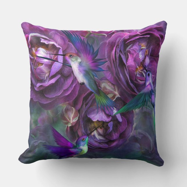 A Rose Named Violette Art Decorator Pillow (Front)