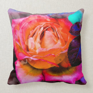 A rose throw pillow