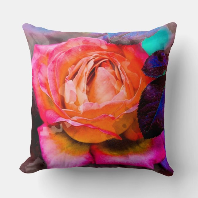 A rose throw pillow (Front)