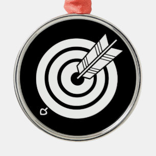 a round arrow metal ornament