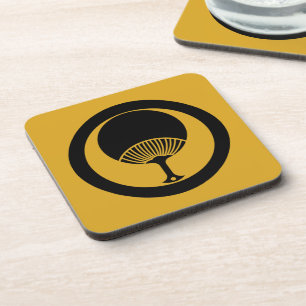 a round fan coaster