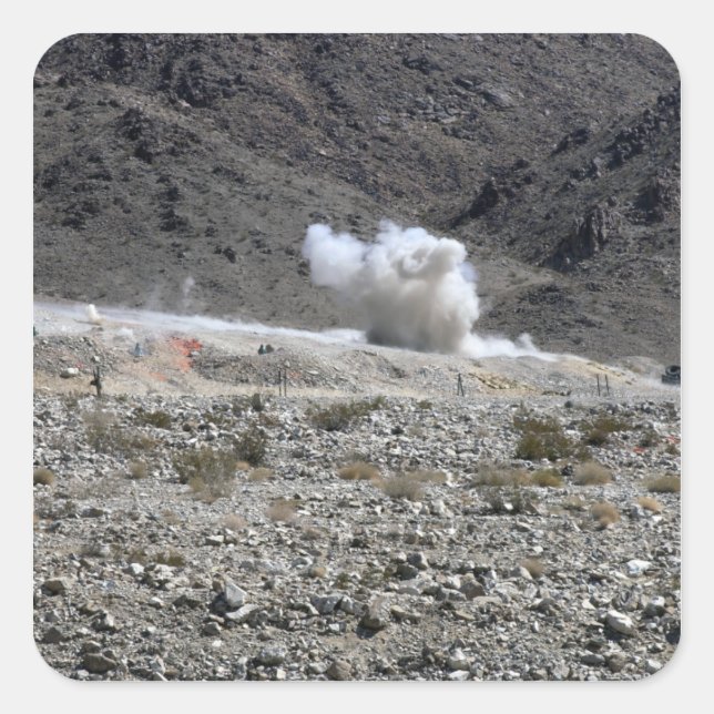 A round from an AT-4 small rocket launcher Square Sticker (Front)