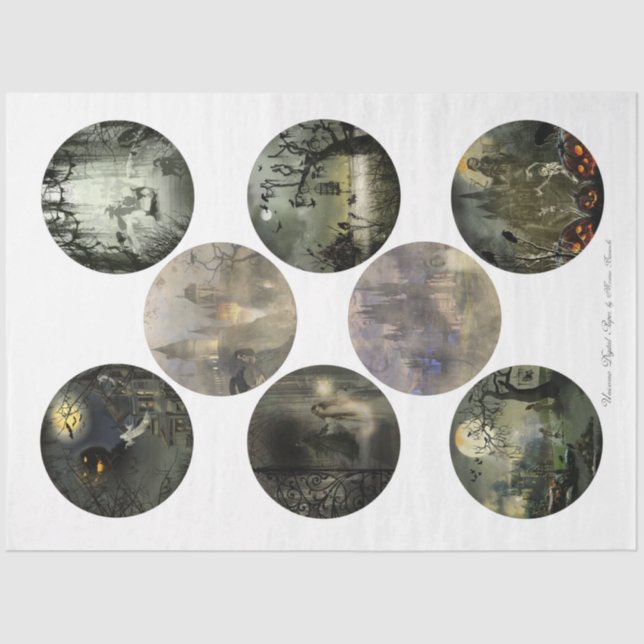 A Round Gothic Halloween Series Design 1 Tissue Paper (Front)