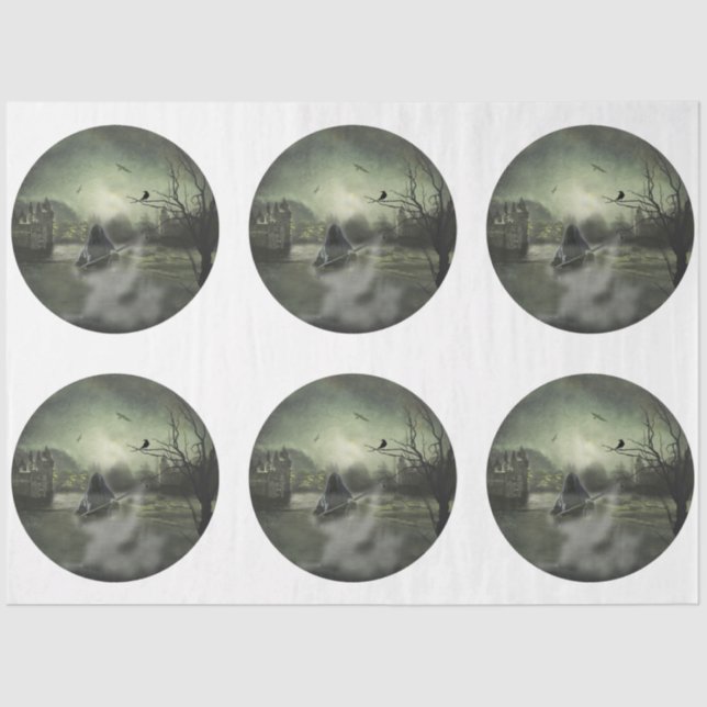 A Round Gothic Halloween Series Design 8 Tissue Paper (Front)