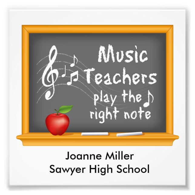 A Round of Applause for Music Teachers Photo Print (Front)