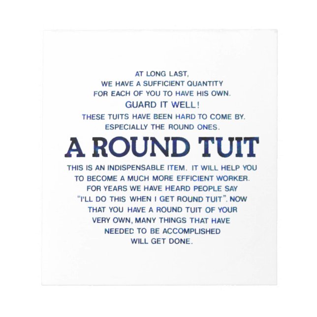 A Round Tuit Notepad (Front)
