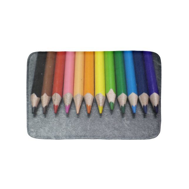 A Row of Coloured Pencils. Bath Mat (Front)