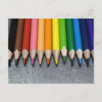 A Row of Coloured Pencils.