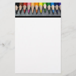 A Row of Coloured Pencils. Stationery