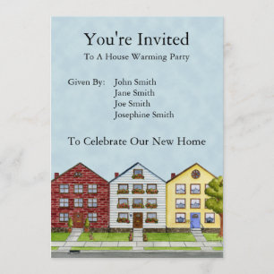 A Row Of Houses Invitation