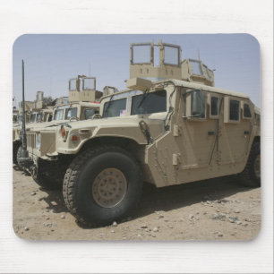 A row of humvees from Task Force Military Polic Mouse Pad