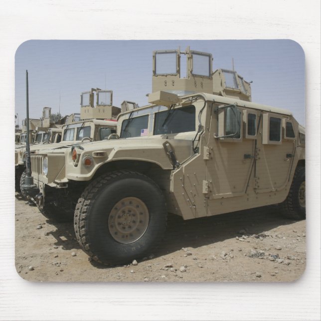 A row of humvees from Task Force Military Polic Mouse Pad (Front)