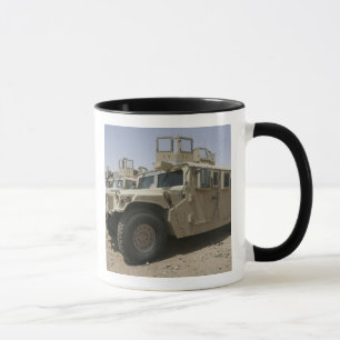 A row of humvees from Task Force Military Polic Mug