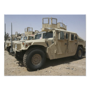 A row of humvees from Task Force Military Polic Photo Print