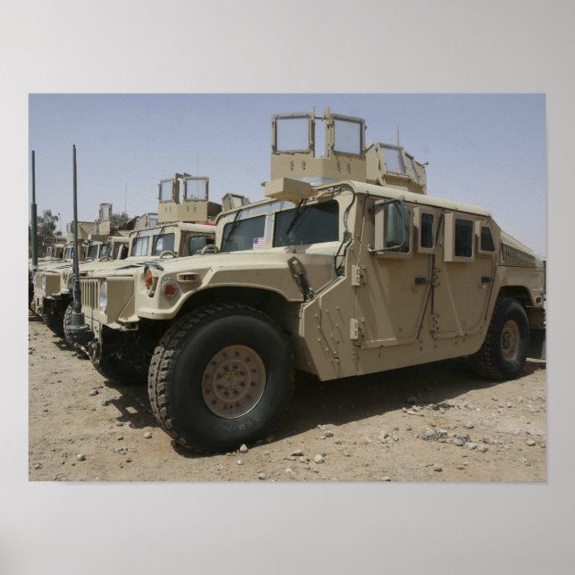A row of humvees from Task Force Military Polic Poster (Front)