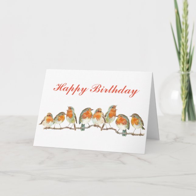A row of Red Robins Card (Front)