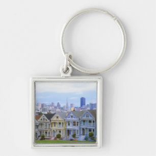 A row of Victorian homes Keychain