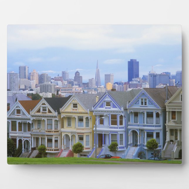 A row of Victorian homes Plaque (Front)