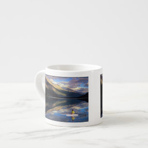 A rower on Banff Lake in the Canada MR) Espresso Cup