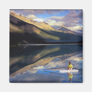 A rower on Banff Lake in the Canada MR) Magnet