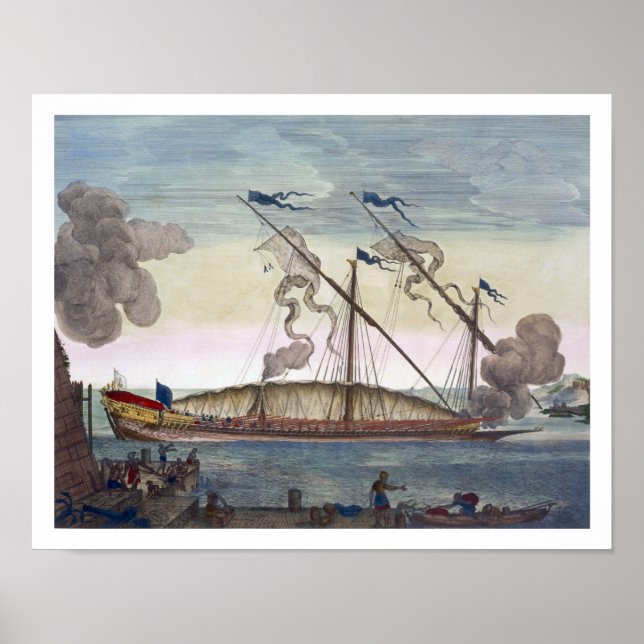 A Royal Galley (Spanish or Portuguese) rowed by sl Poster (Front)