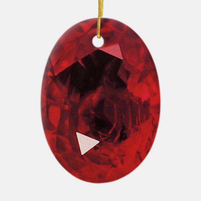 A RUBY JEWEL for your LOVE Ceramic Ornament (Front)