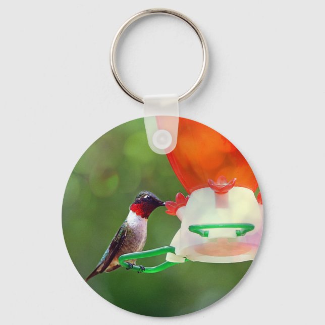 A Ruby Throated Hummingbird Keychain (Front)