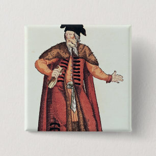 A Russian Merchant 2 Inch Square Button